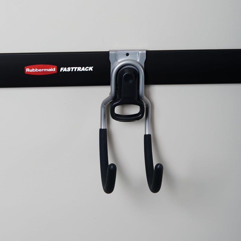 Rubbermaid خطاطيف متعددة الأغراض مثبتة على الحائط من روبيرمايد لتخزين الأدوات ومعدات الرياضة ولوازم الحدائق، نيكل ساتين (عبوة 2) - Image 3